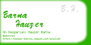 barna hauzer business card